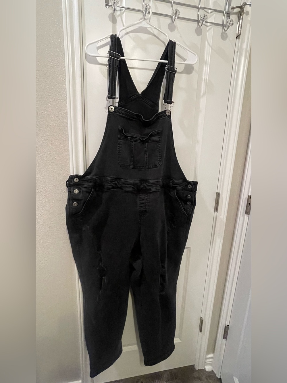 Rare Black Distressed Torrid Denim Overalls